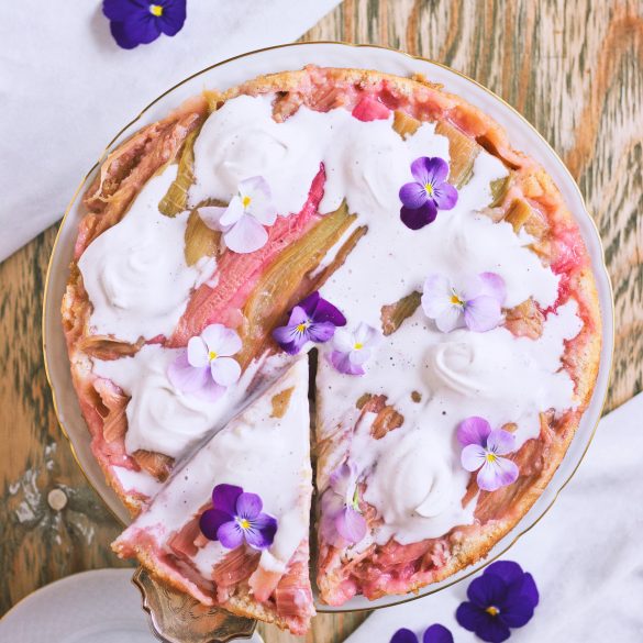 Upside-Down Rhubarb Cake (Featured)