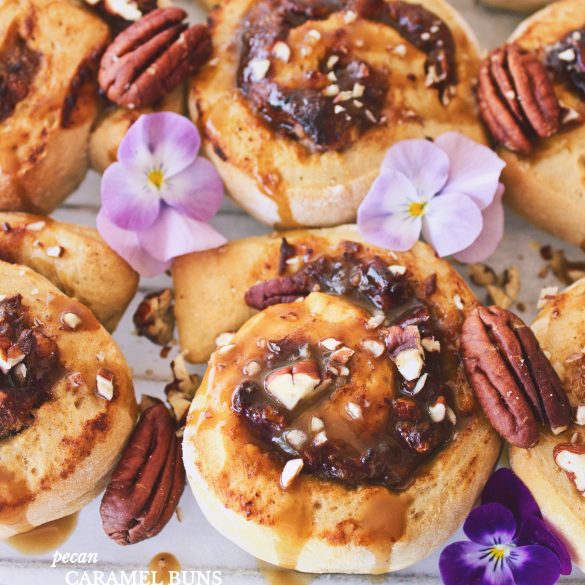 Pecan Caramel Buns with Caramel Sauce (Featured) (2)